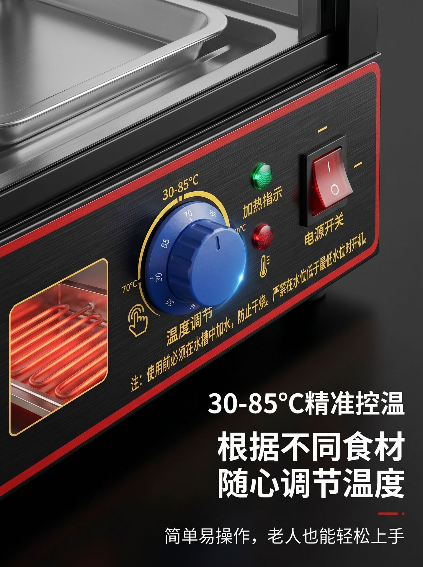 Commercial insulated cabinet, cooked food insulated display counter, constant temperature heating cabinet, fried egg tart food display cabinet manufacturer pic 5