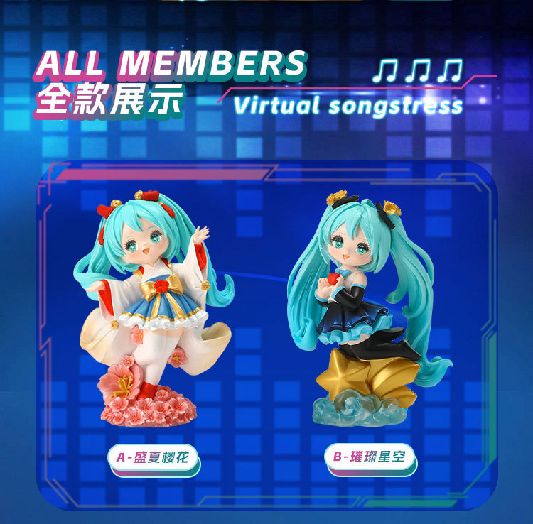 Virtual large-scale diva figurine, Hatsune Miku figurine model, landscape figurine, desktop figurine, resin handicraft pic 3