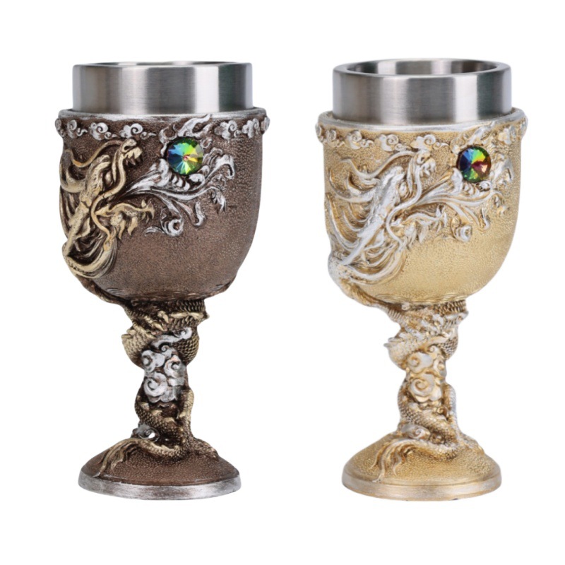 European and American foreign trade inventory, Chinese dragon red wine glasses, personalized cocktail glasses, stainless steel water cups, high appearance level pic 1