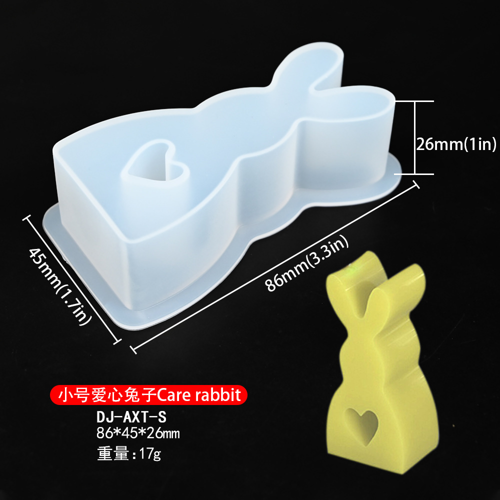 艺高爱心天使硅胶模具房子兔子石膏摆件模具复活节滴胶模具现货详情17