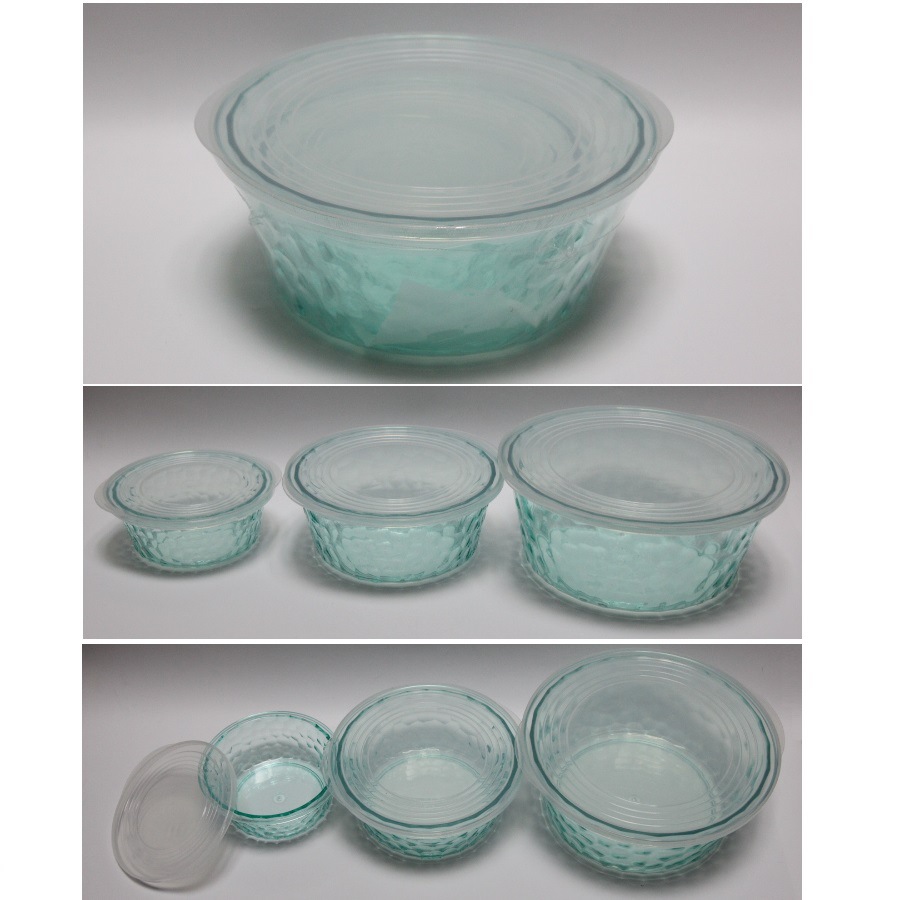 Plastic round three-piece food storage boxes and rectangular plastic three-piece refrigerator storage boxes for foreign trade products pic 7