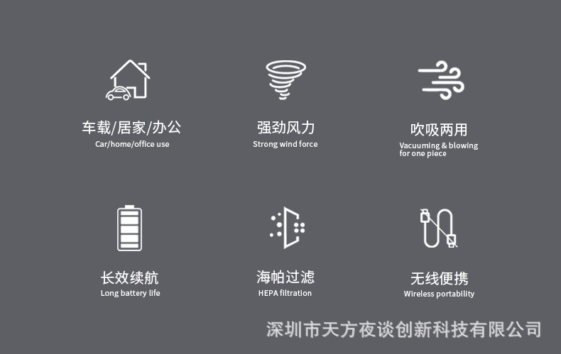 手持吸尘器新款跨境强品家车两用私模便携吸尘器详情7