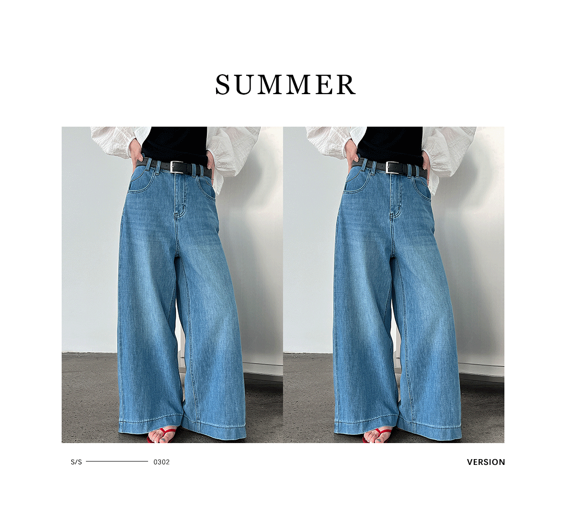 Luxi American 9-inch slightly flared jeans for women, 2025 Summer New style casual loose wide-leg pants with a drape, 68326 pic 13