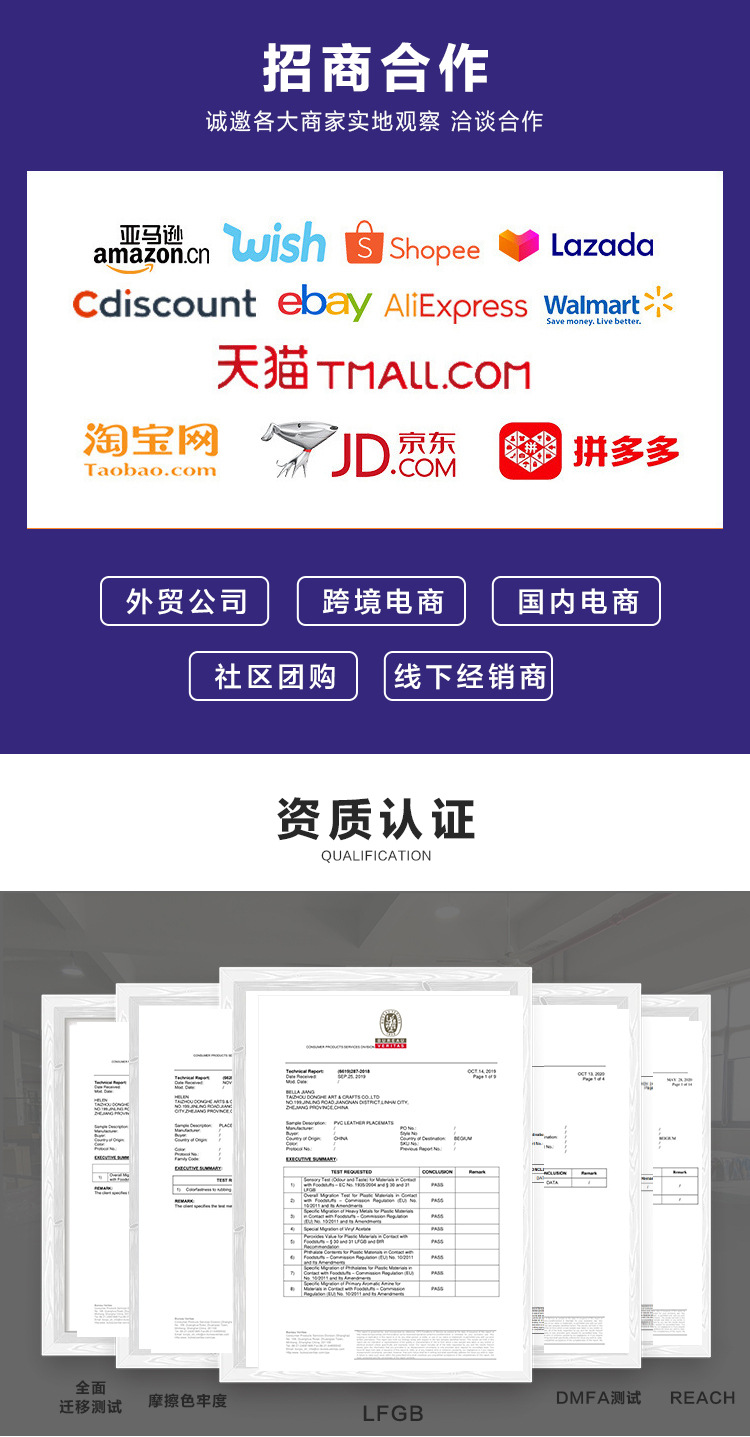 现货款新款轻奢北欧风西餐垫高端复古双面拼接布纹纯色皮革餐桌垫详情5