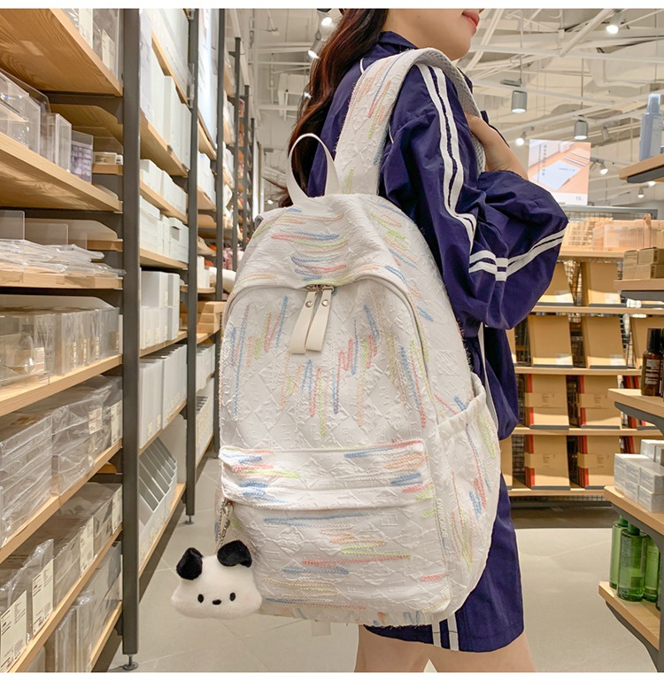 双肩包女生出游可爱少女简约大学生百搭轻便时尚春游中学上课书包详情25