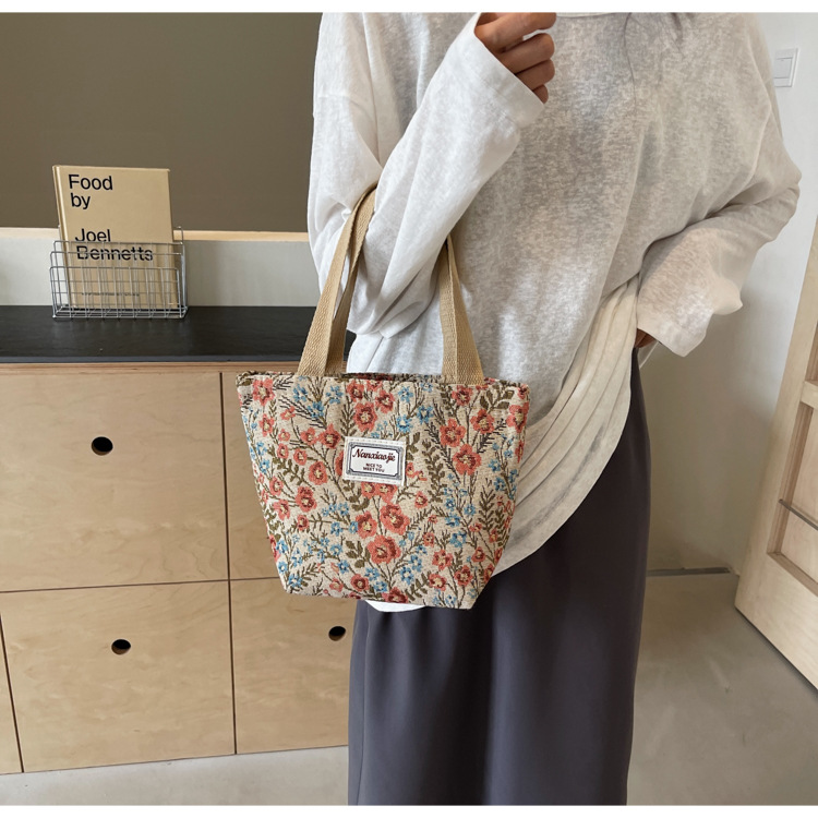 大容量帆布包包2024新款潮时尚百搭单肩手提袋子ins学生上课包女详情17