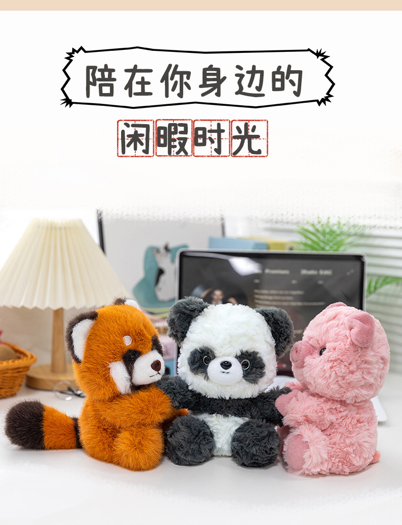 抖音新款桌伴仿真动物系列兔子金毛狐狸毛绒玩偶可爱礼物现货毛绒公仔娃娃详情14