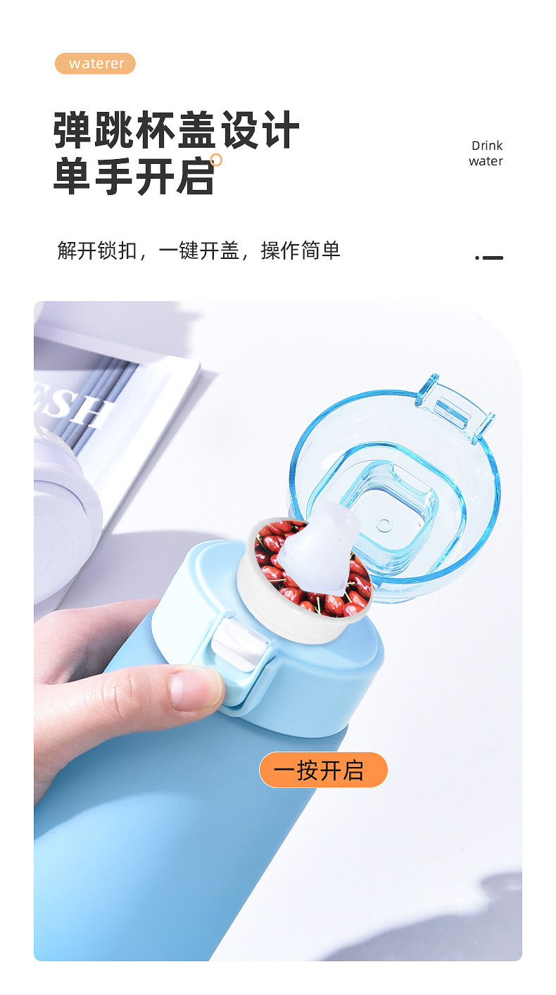 The fragrant cup is selling well. The fun and creative tritan water cup is designed for girls with a high level of appearance. It is a student sports cup with a straw and a gradient handle pic 16