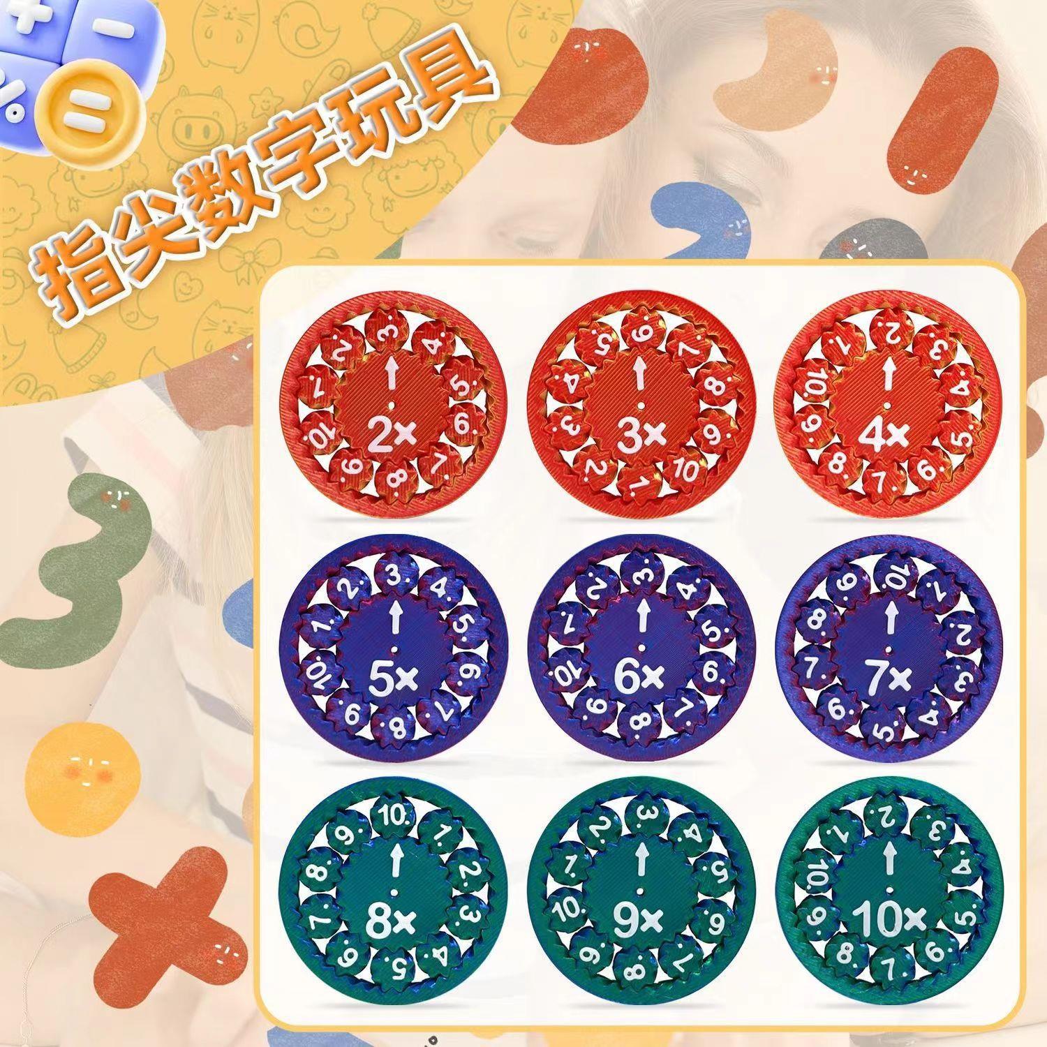 Digital gyroscope, rotating fingertip gyroscope, math arithmetic, stress-relieving intelligence, finger dust toy, gear rotation, addition, subtraction, multiplication, division pic 7