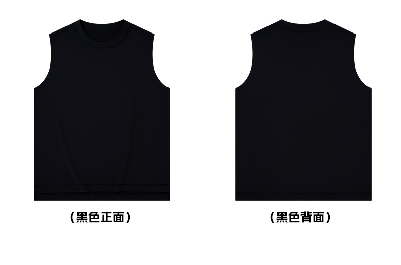 夏季230g冰感棉纯色坎肩背心男生运动健身凉感白色汗衫男无袖t恤详情23