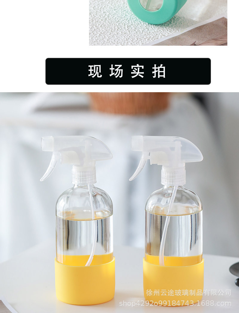 亚马逊玻璃喷壶酒精喷雾器浇花喷雾可印字手压式洒水壶瓶套装批发详情6
