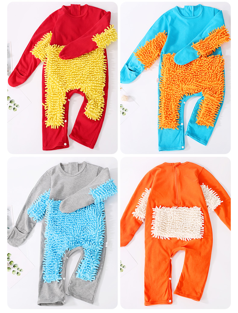 宝宝拖地爬爬服拖把侠连体衣防脏神器擦地板爬行服详情13