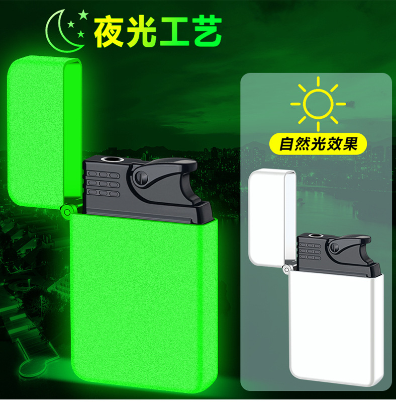 Windproof direct flame metal body dual-color process lighter, men's personalized gift kerosene lighter pic 12