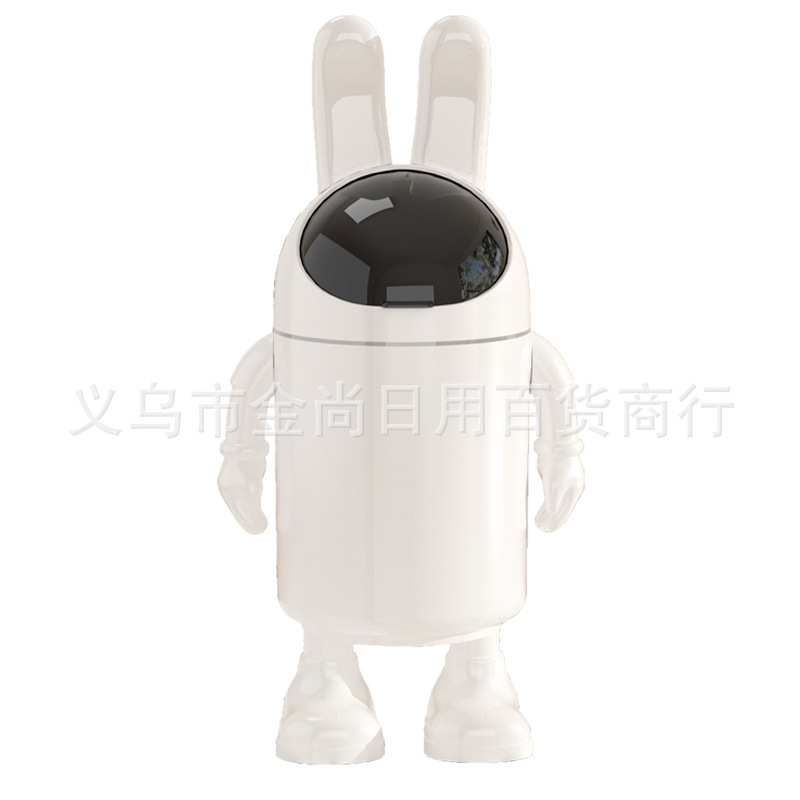 高颜值太空熊兔太空人垃圾桶家用客厅厨房卫生间轻奢翻盖垃圾桶详情1