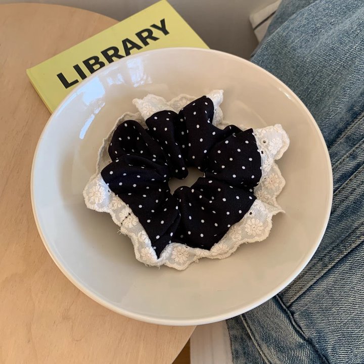 Sweet lace large intestine hair band, cute and sweet girl, high appearance level, hair band, student hair tie, early spring hair accessory pic 21