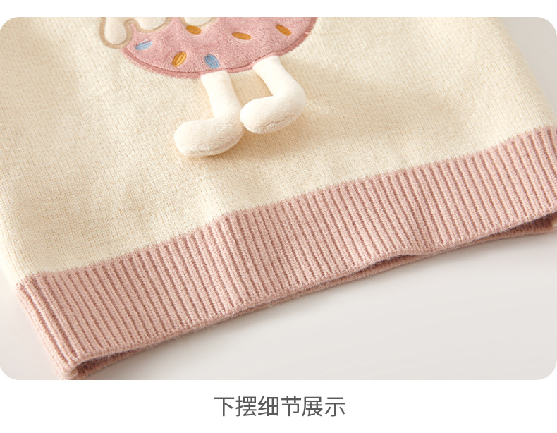 女童毛衣秋冬款新款洋气宝宝针织上衣加绒加厚童装儿童打底衫冬装详情7