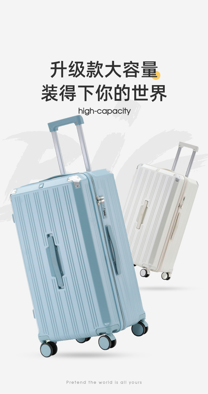 新款大容量拉链行李箱女拉杆箱学生密码箱包28寸旅行箱男行李箱子详情1