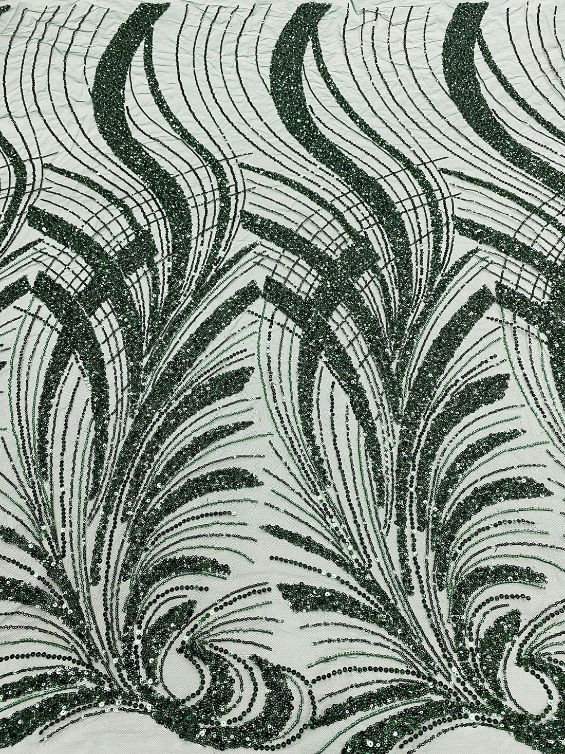 工厂现货珠管珠子亮片网布蕾丝绣花婚纱礼服面料EMBROIDERYLACE详情13