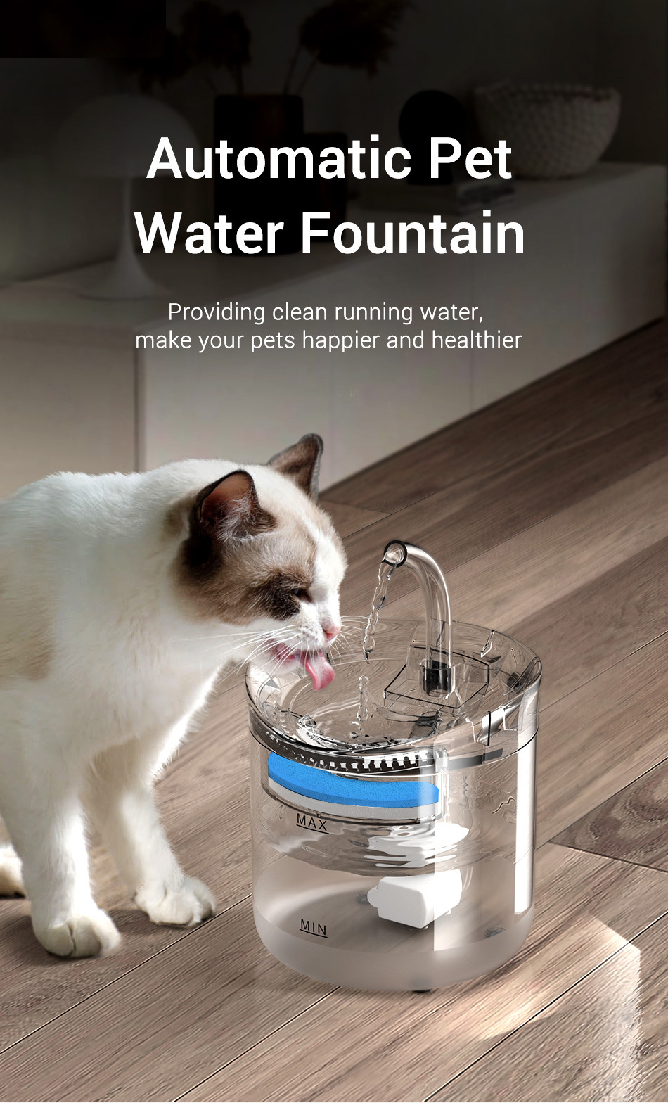 Wholesale of pet water dispensers, automatic circulation, intelligent constant-temperature cat and dog fountains, water feeders for kittens, and pet supplies pic 11