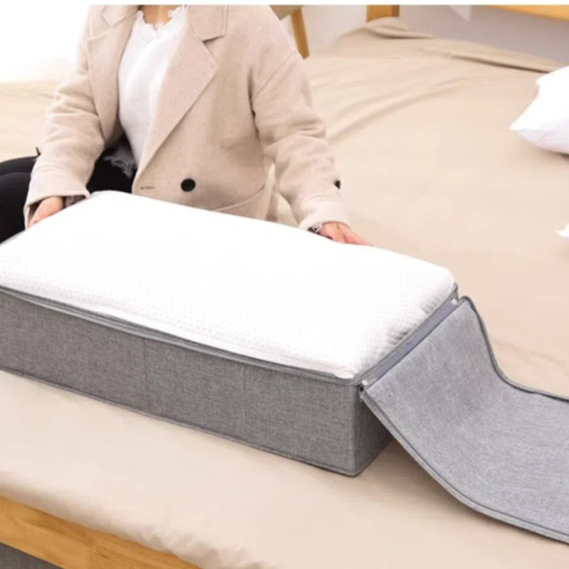 亚马逊跨境专供棉麻衣物棉被床底收纳箱折叠防潮床底收纳箱大容量详情12