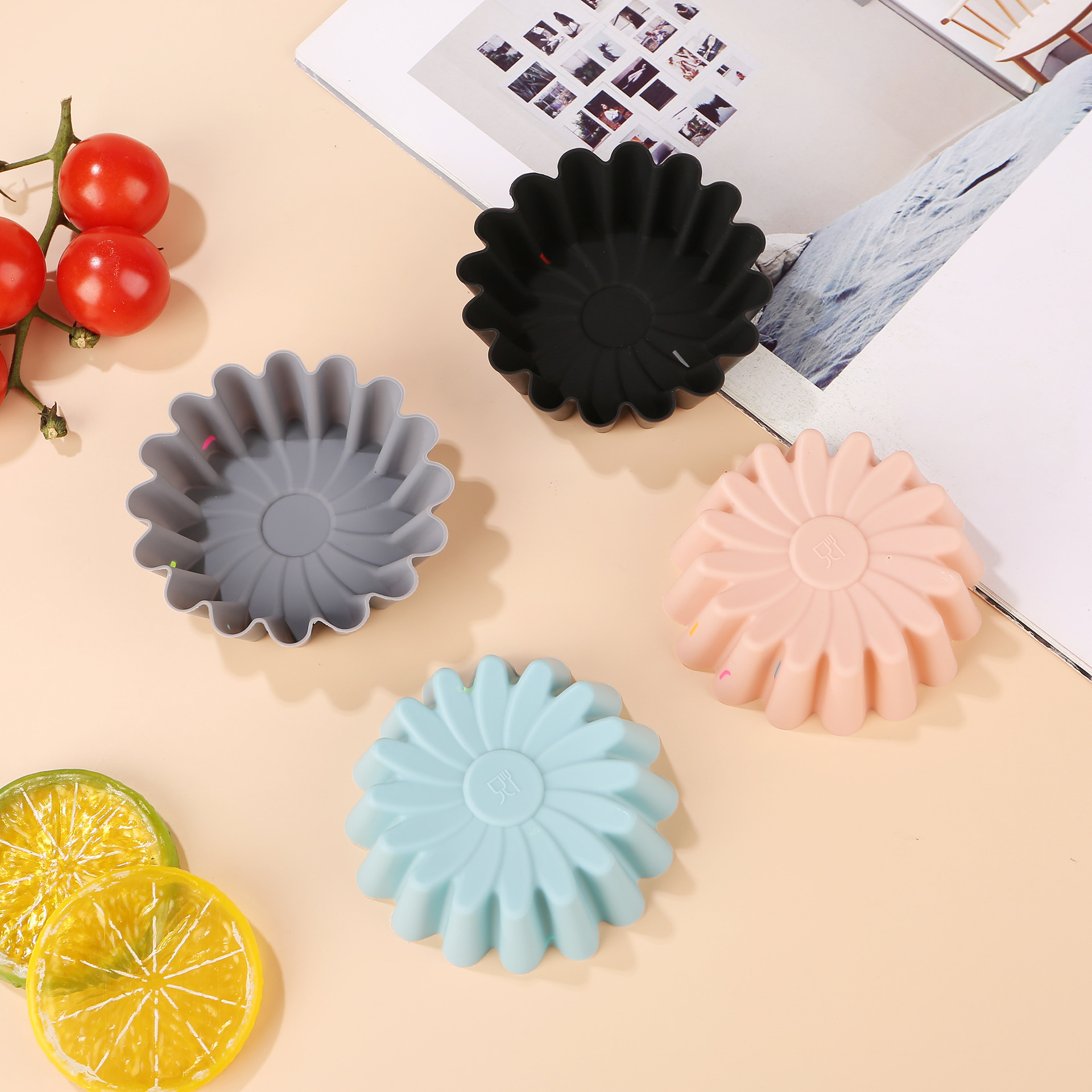 食品级加厚硅胶马芬杯烘焙硅胶模具圆形星形心形正方形玫瑰蛋糕杯详情11