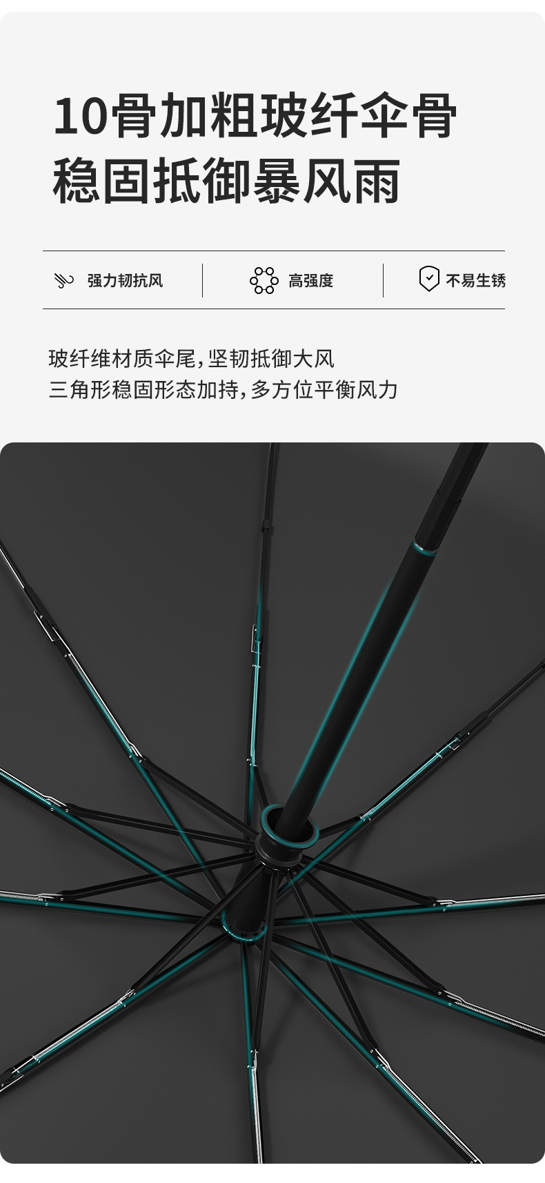 雨伞大号折叠高级感遮阳自动伞抗风暴大伞晴雨两用伞加大加固加厚详情14