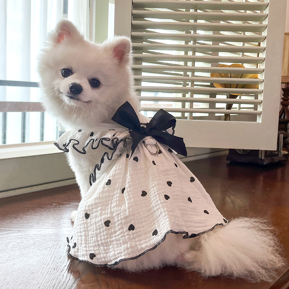Mascotas vestido ropa ropa primavera verano perro gato teddy by bear pomerania muppet gato amor 100% algodón pic 28