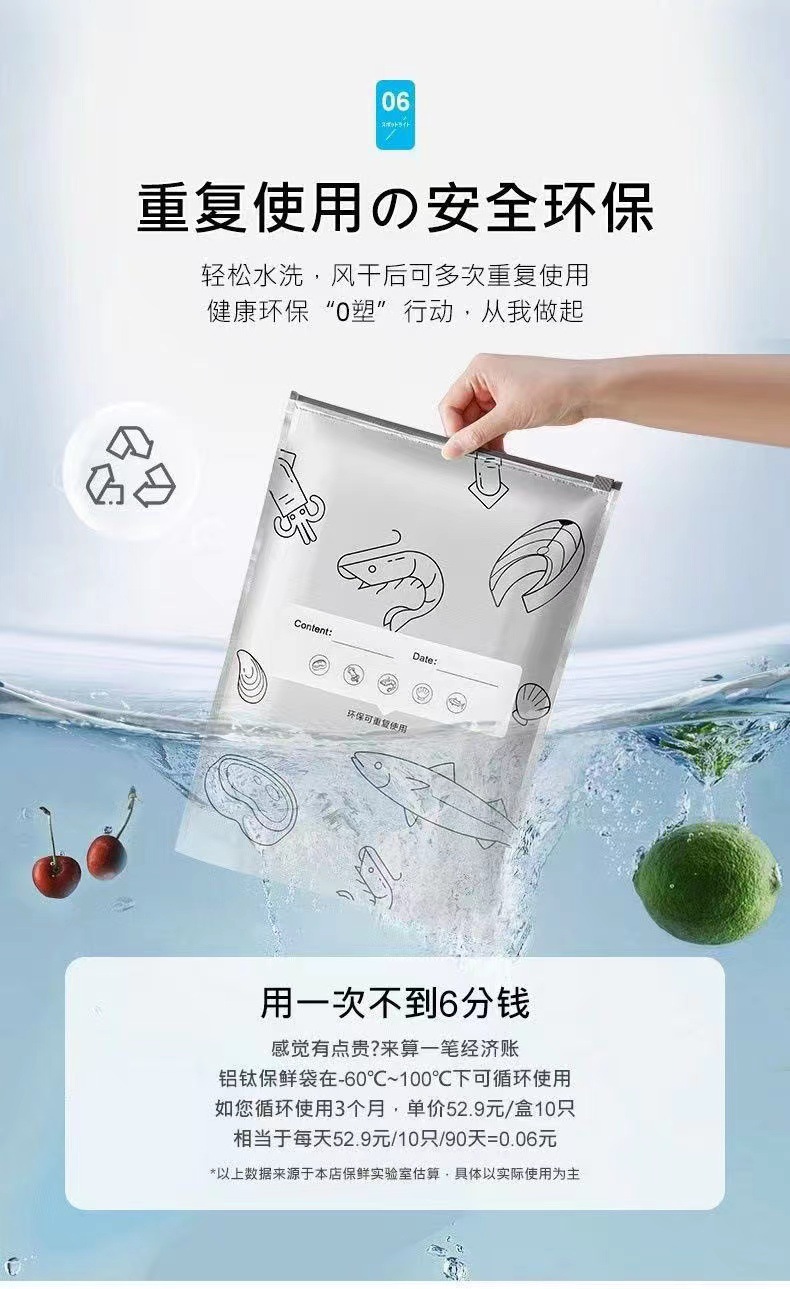 铝箔保鲜收纳袋源头工厂包装袋肉类家用冰箱食物冷冻抗菌重复保鲜详情5