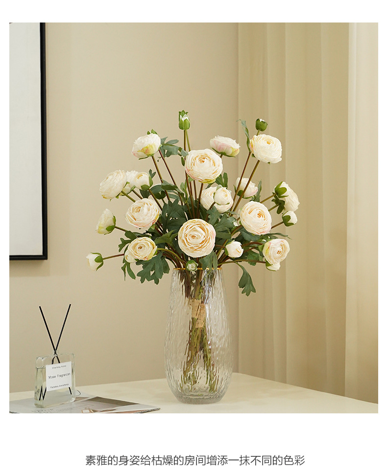 仿真3枝扎束洋牡丹9头小清新家居装饰插花摄影道具毛线花批发工艺品创意礼品详情15