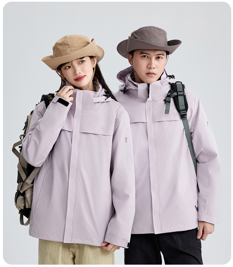 国标压胶户外冲锋衣男女三合一两件套防风防水外套工作服可印LOGO详情25