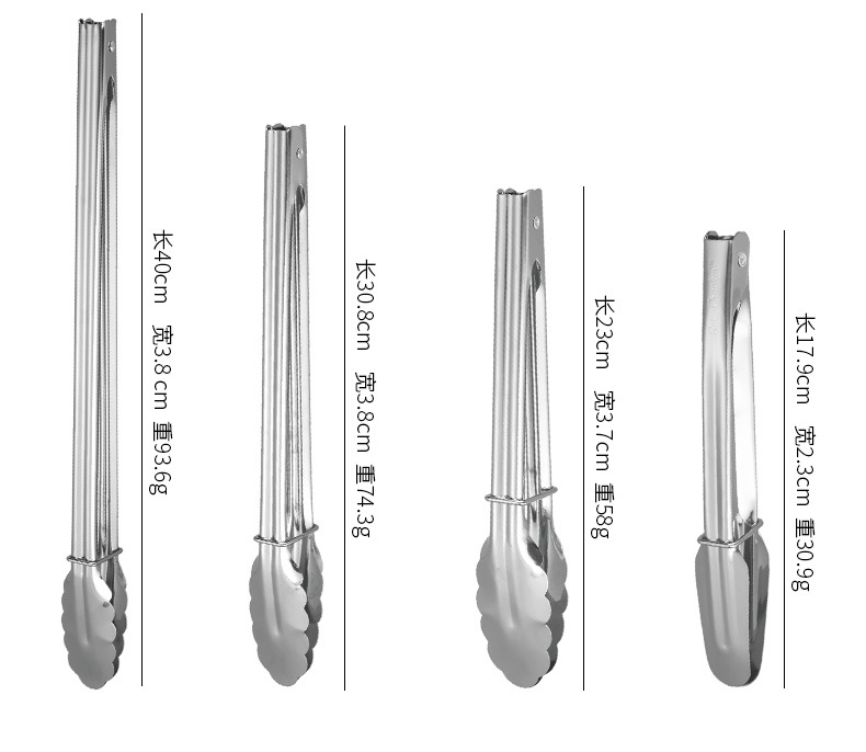 不锈钢食品夹厨房家用烹饪工具厂家批发自助餐烧烤肉面包食物夹详情5