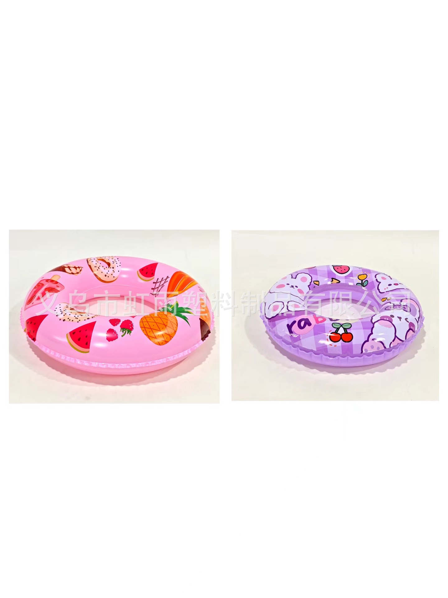 虹雨女孩卡通紫色草莓兔水果雪糕泳圈环保PVC批发运动户外游泳用品详情8