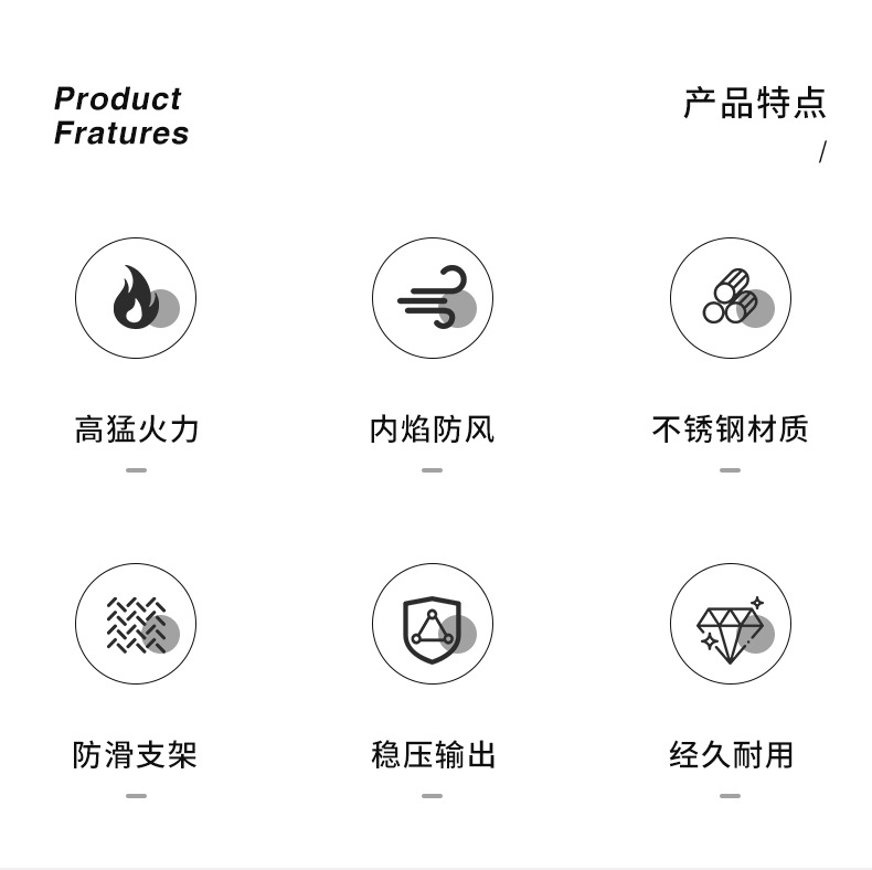 户外下沉式IGT露营蛋卷桌炉烧烤便携野餐下嵌式猛火防风燃气炉详情2