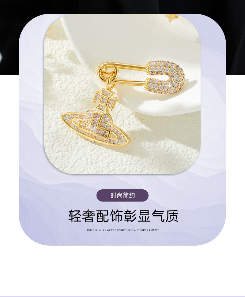 轻奢时尚经典土星别针微镶满锆个性复古设计日常穿搭胸针爆款胸花详情10