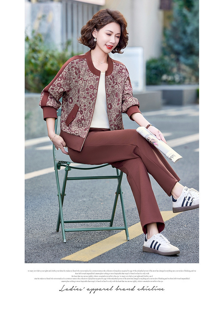2025春秋时尚减龄妈妈女装休闲运动套装新款中年妈妈运动服两件套详情7