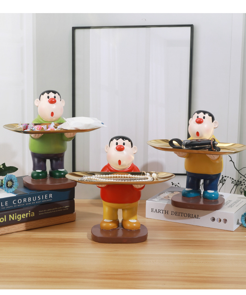 网红高颜值蜡笔小新托盘收纳摆件客厅玄关办家居装饰品糖果盘子详情13