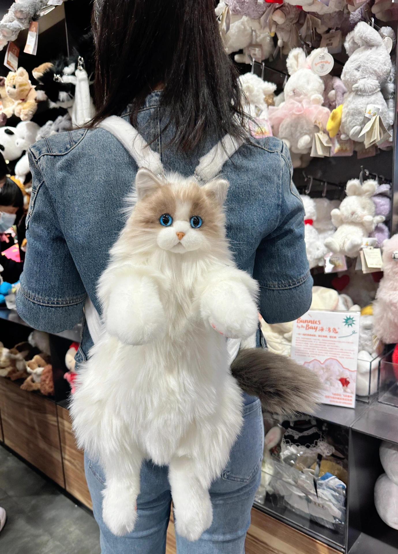 抖音同款仿真布偶猫背包小猫咪玩偶公仔毛绒布娃娃玩具生日礼物女详情6