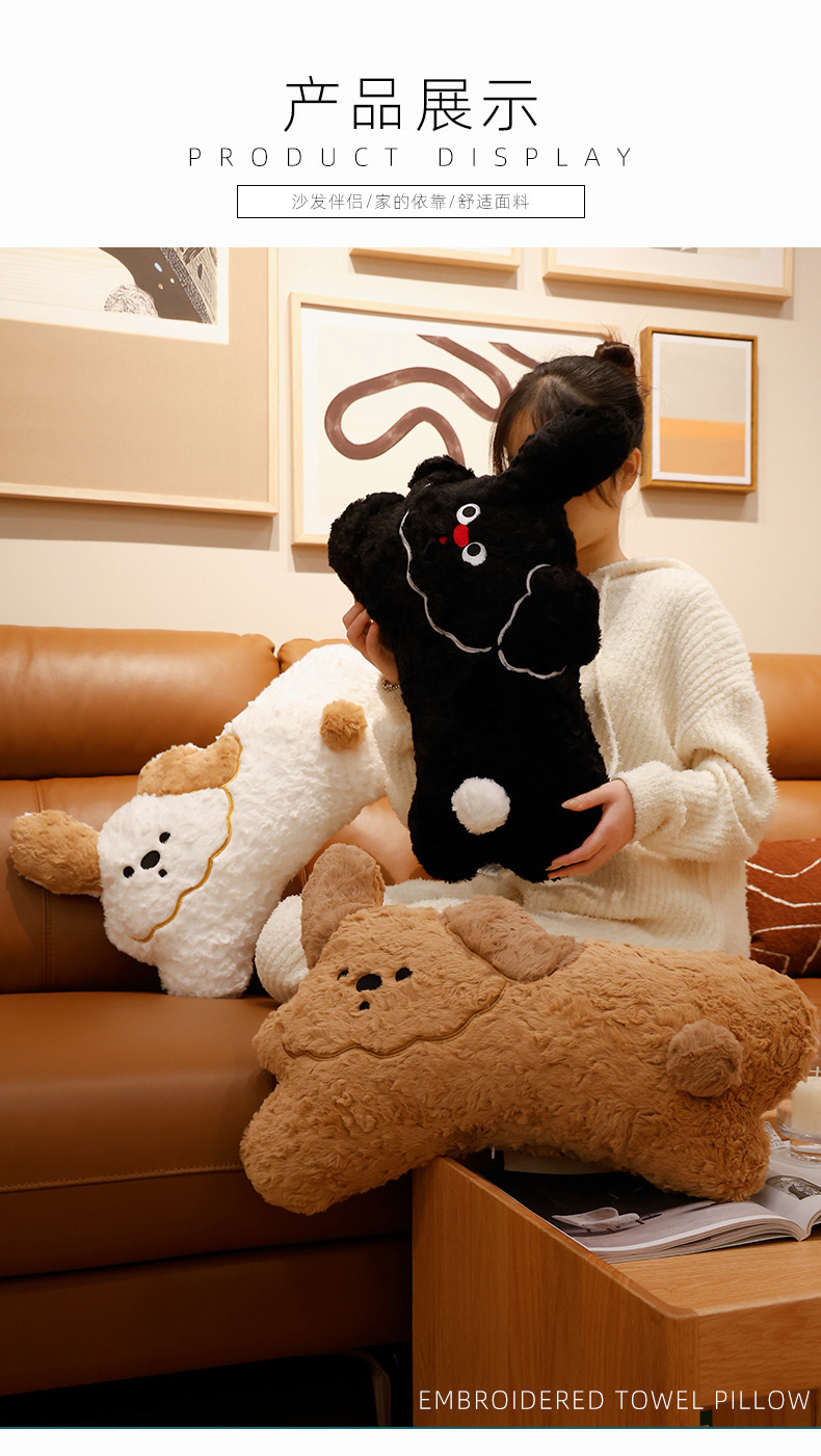 Creative Dudu dog throw pillows, cute puppy plush toys, sofa cushions, soothing dolls, living room decoration gifts pic 14