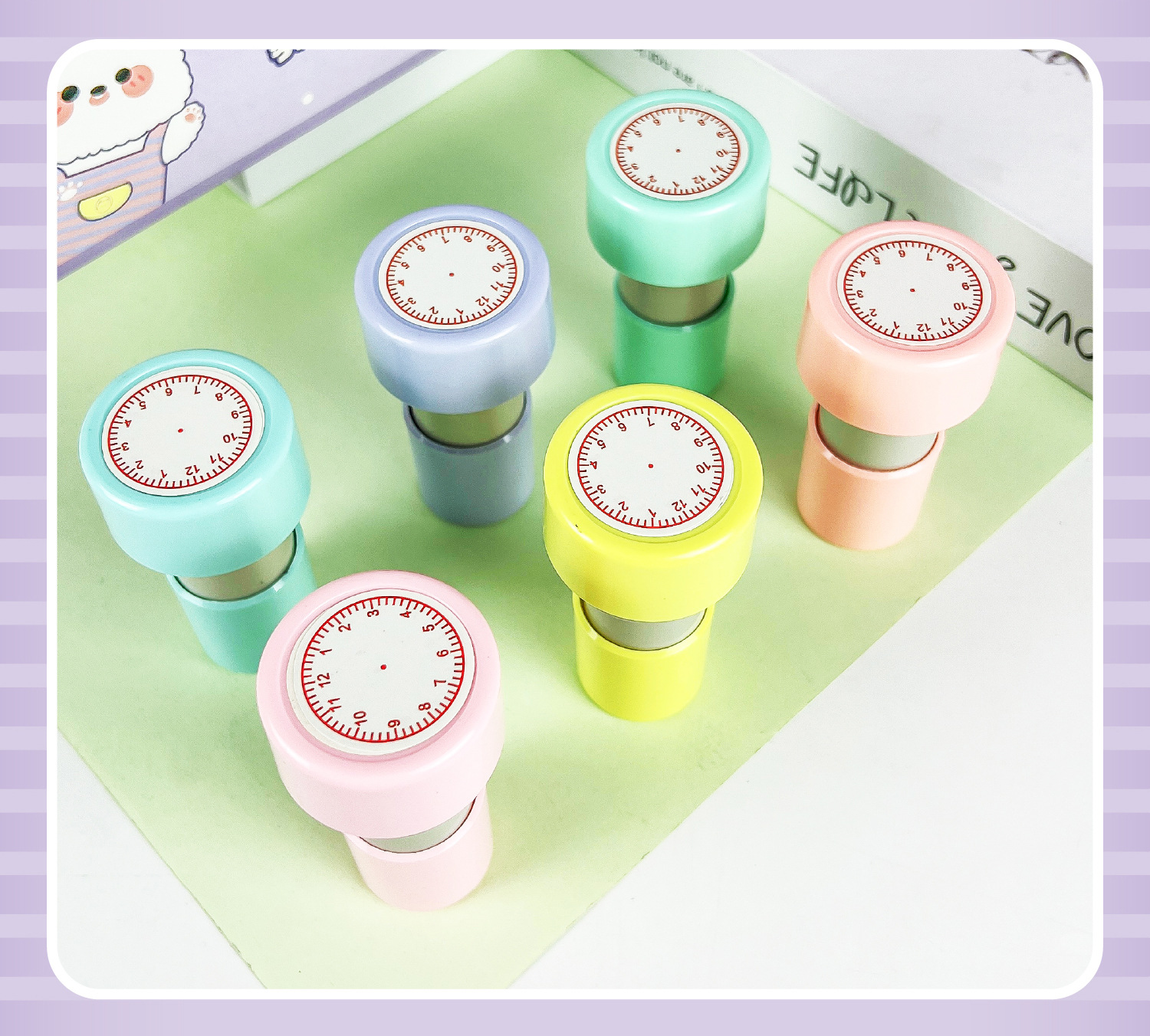 大号时钟印章 儿童认识钟表印章 小学教具钟表模型教师用一二年级详情9