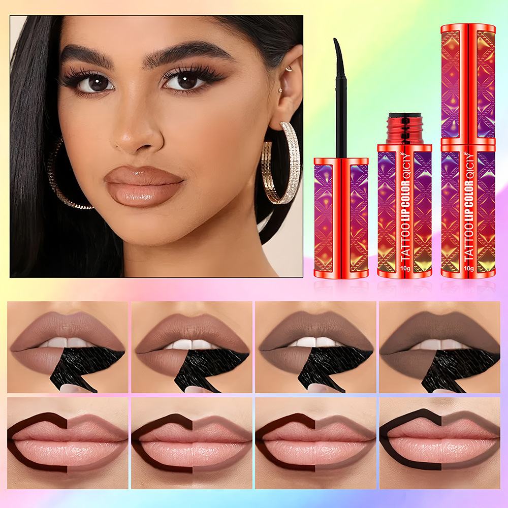 【 Cross-border Exclusive 】 Wholesale of QICIY 4-color peel-off lip Gloss and non-smudging peel-off lip gloss and lip gloss pic 14