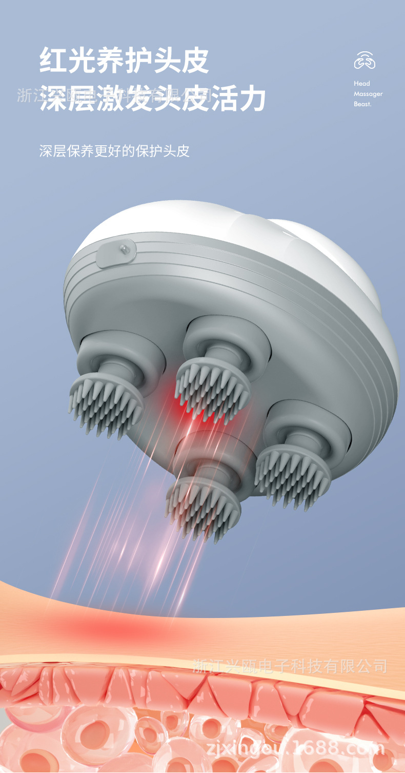 Smart head massager, scalp meridian unblocking, pet head scratching and rubbing mini massager, electric massager pic 18