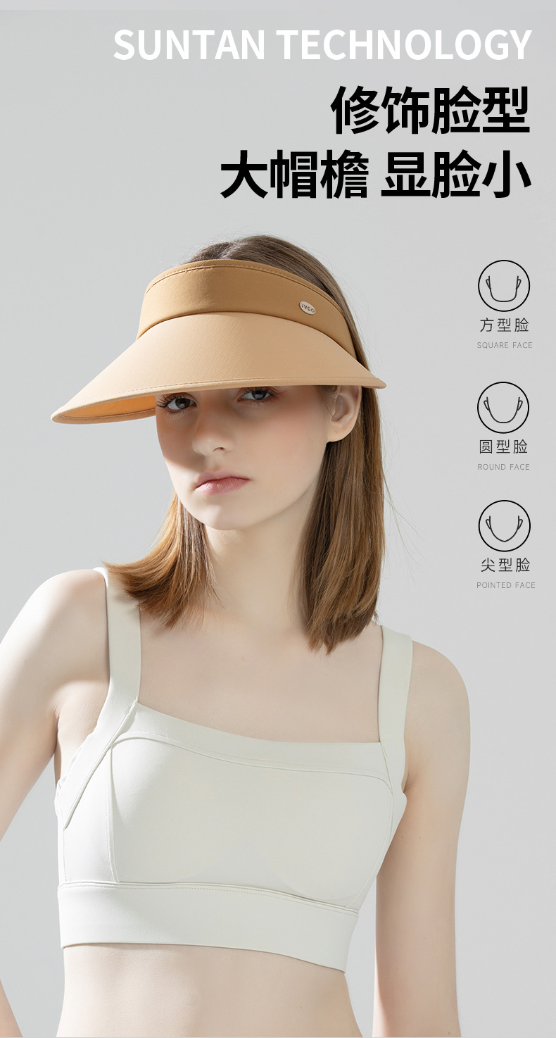 阔型发箍空顶帽情侣款防紫外线大檐防晒帽男女遮阳帽某蕉同款批发详情8