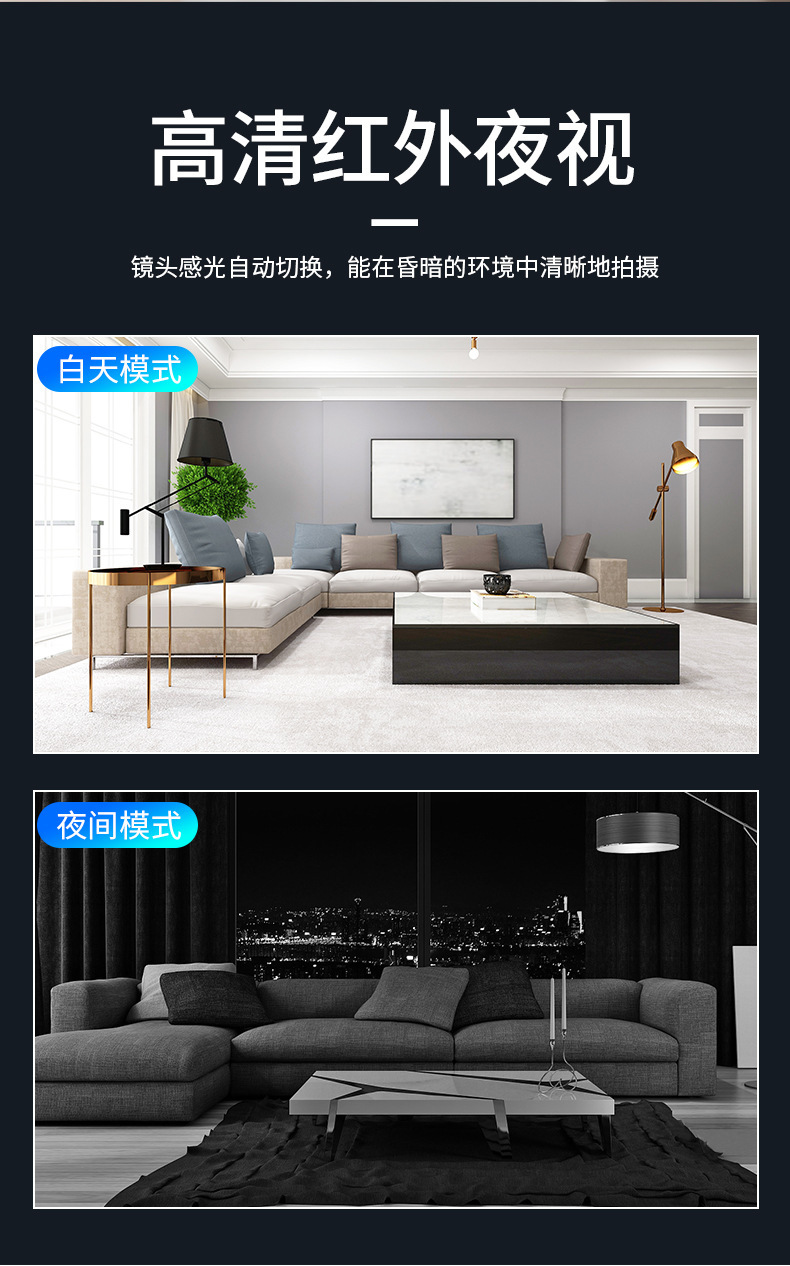 X1高清摄像头智能无线wifi红外夜视网络摄像机家用安防监控摄像机详情4