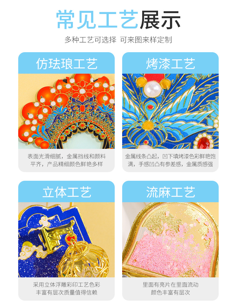 国粹文创礼品冰箱贴定制金属国风国潮故宫博物馆凤冠纪念磁贴送友礼物详情5