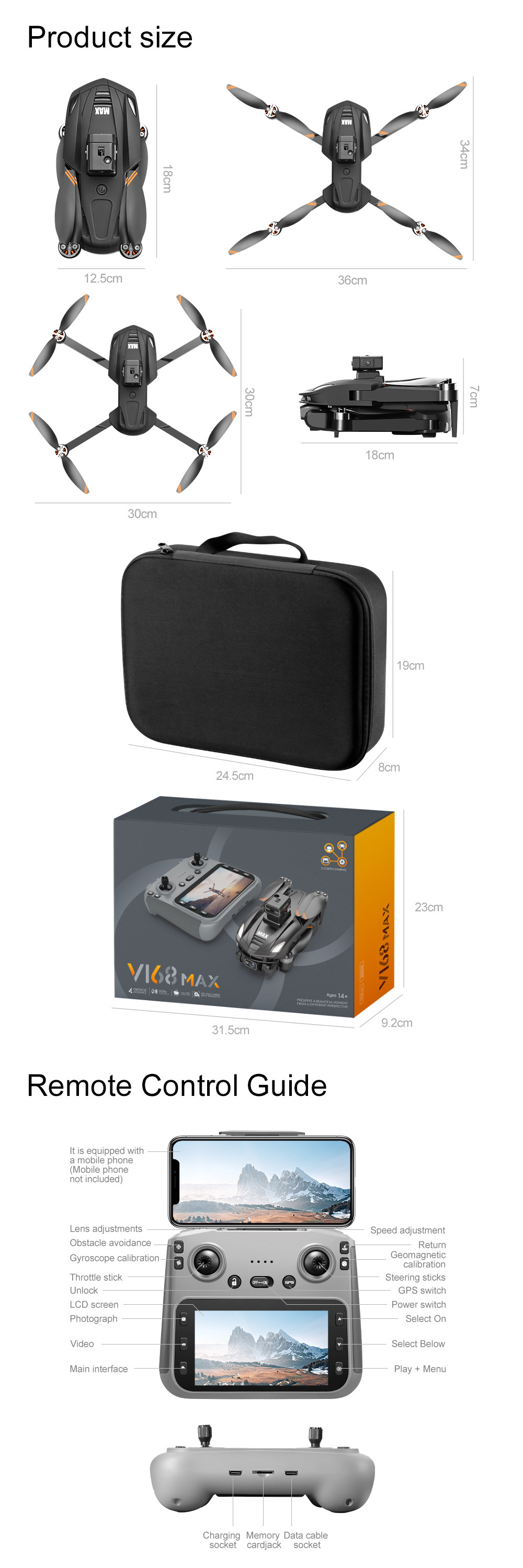 跨境v168max无人机gps返航带屏航拍飞行器折叠遥控飞机外贸玩具详情50