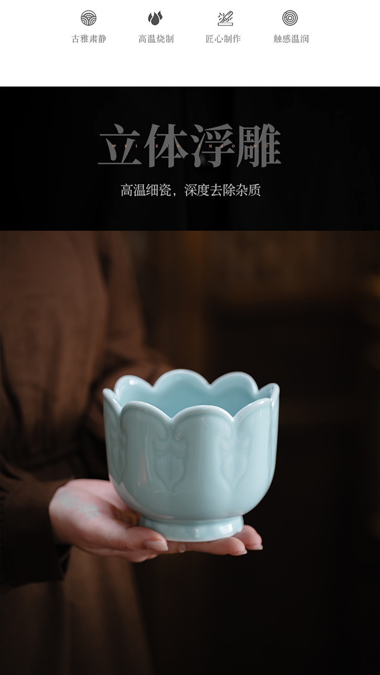 中式复古陶瓷建水功夫茶具零配干泡台茶渣桶禅意茶洗杯洗茶道配件详情2