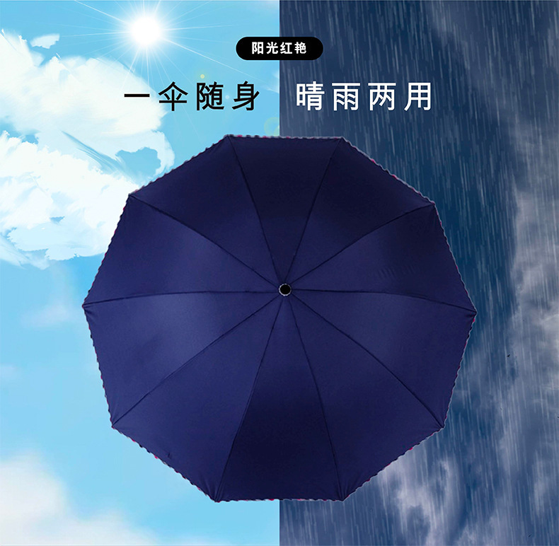 10骨黑胶包边商务伞 英伦风加大遮雨晴雨伞 印LOGO礼品广告遮阳伞详情4