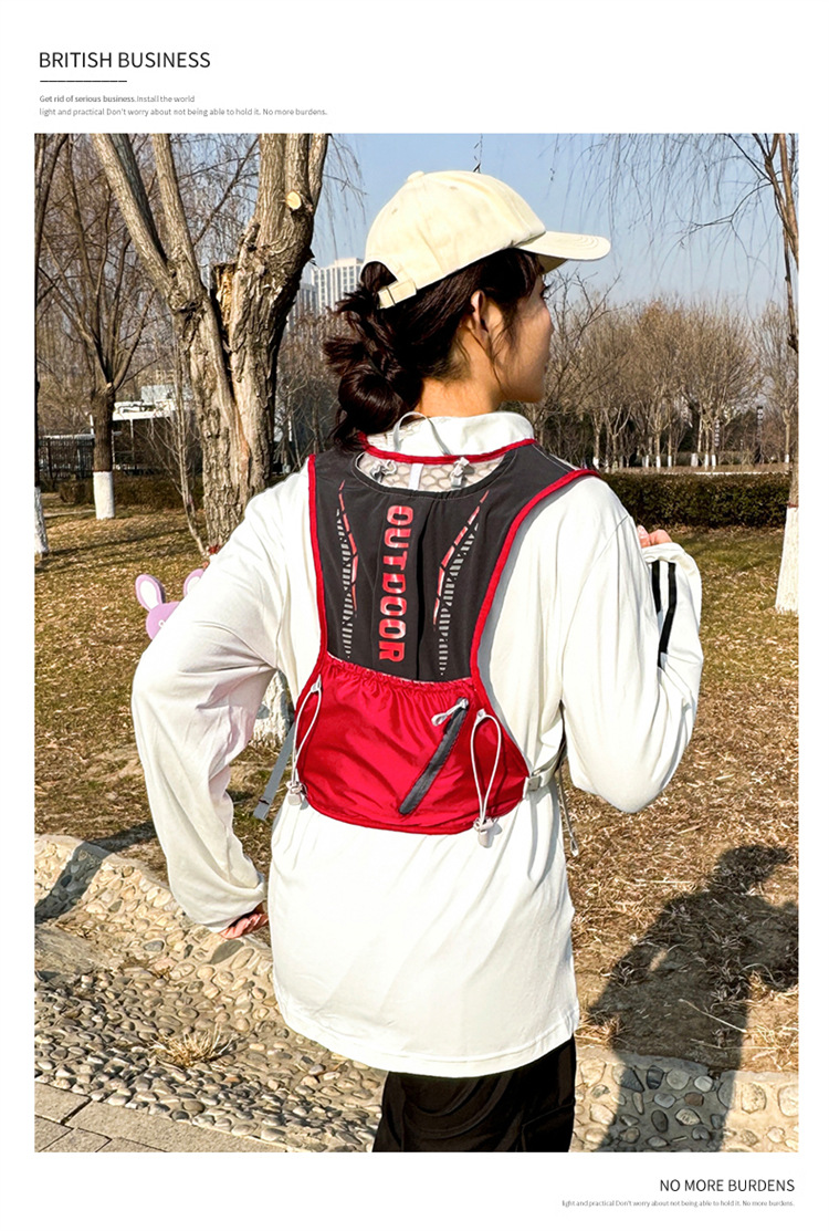 新款多功能尼龙跑步背包 安全反光运动背包水袋背包 骑行包详情25