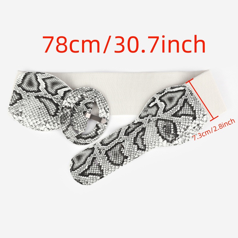 跨境欧美宽腰封蛇纹弹力松紧紧身衣带时尚休闲宽腰封女连衣裙配饰详情2