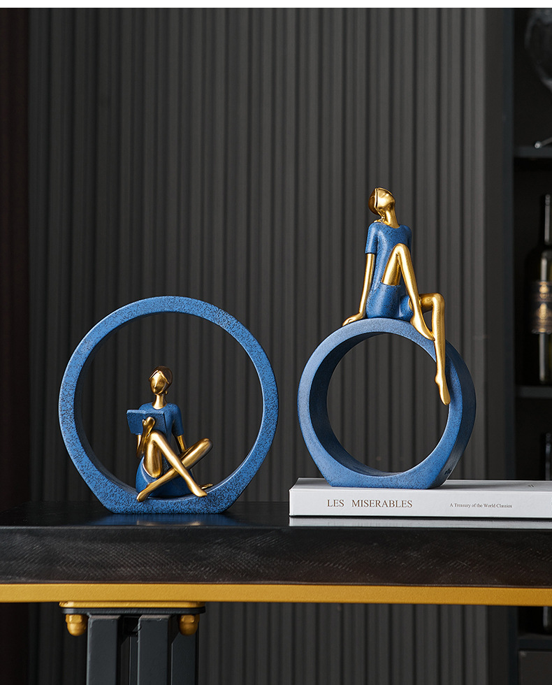 哇屋原创设计现代人物摆件样板房装饰品艺术客厅家居玄关电视柜女详情14